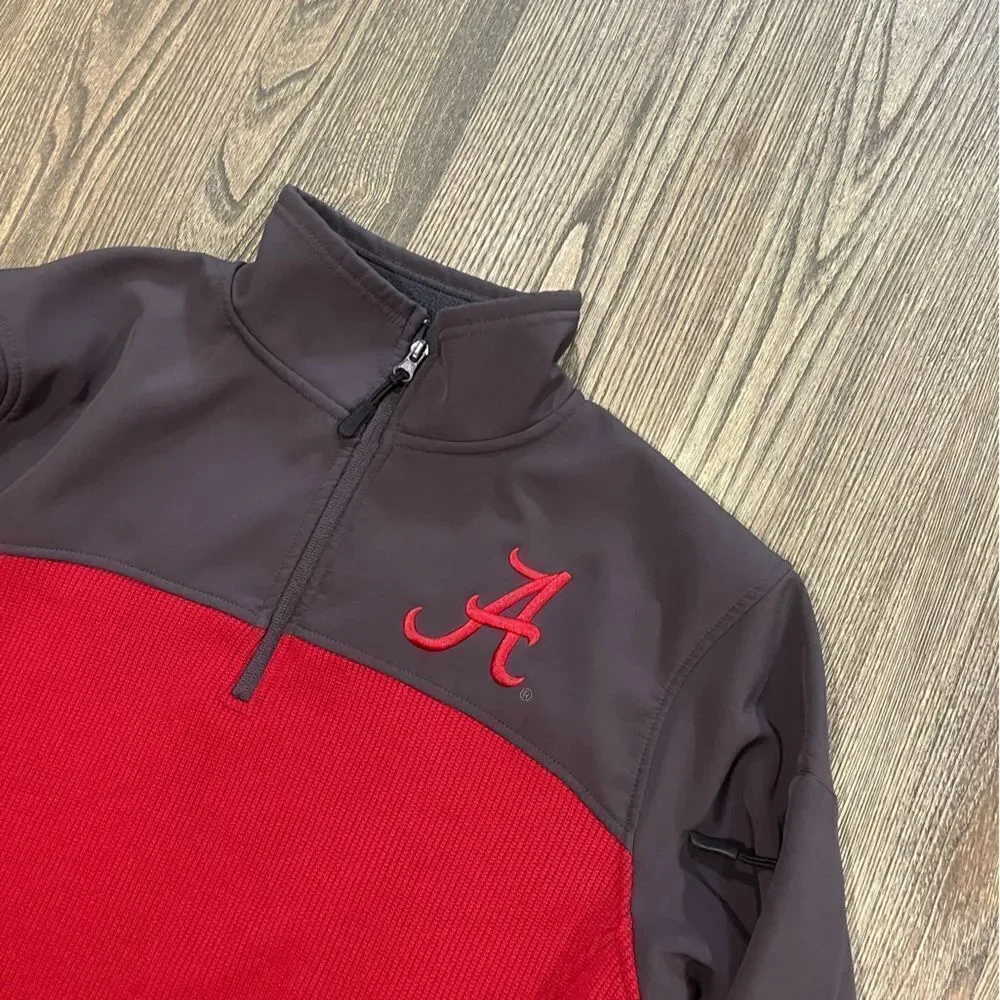 Colosseum Alabama Crimson Tide Pullover Jacket Zipper Pockets High Neck Red Sz M